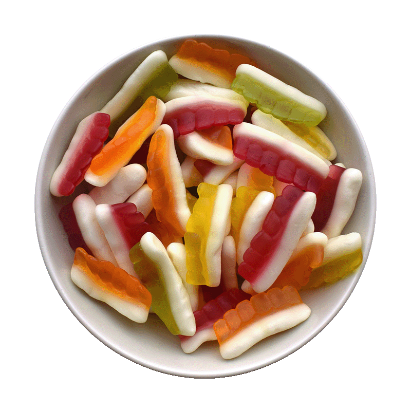 Skumtænder med frugtsmag – 8 stk.
